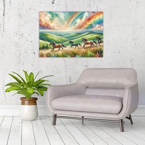 Tablou – Cai galopând prin peisaj (70x50 cm)
