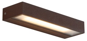 Lampa de perete moderna maro ruginiu cu LED inclus IP65 - Hannah