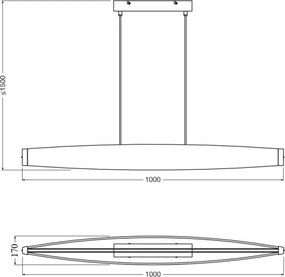 Osram - Pendul LED pe cablu DECOR FLAT LED/23W/230V, gri