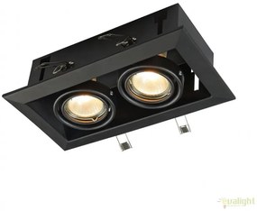 Plafoniera incastrabila cu doua spoturi Metal, negru MYDL008-2-02-B