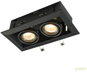 Plafoniera incastrabila cu doua spoturi Metal, negru MYDL008-2-02-B