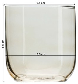 Pahare de apă, set de 6, 360 ml, maro deschis fumuriu, LILO TIP 5