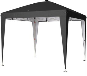 Outsunny Gazebo 3x3 m Pliabil Pop Up cu Înălțime Reglabilă, UV50+, Gazebo de Grădină cu Lumină Centrală și USB, Telecomandă, Geantă de Transport, pentru Exterior, Camping, Petreceri, Negru | Aosom Romania