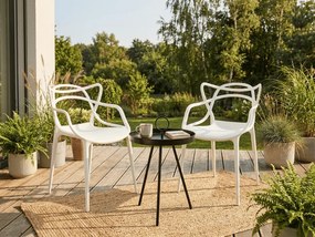 Set de gradina KATO SIRVON - 2 scaune si masuta rotunda, negru/alb