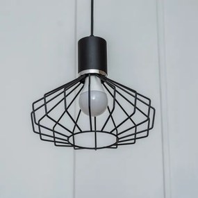 Lampă suspendată pe cablu SOLANO 1xE27/15W/230V negru/crom lucios