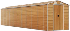 vidaXL Șopron de grădină, maro deschis, 191x895x198 cm oțel galvanizat