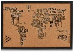 Panou memo World Letters, pluta, 60 x 40 cm