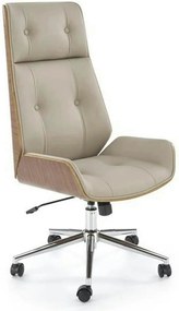 Scaun birou WEBSTER, nuc/bej, piele ecologica/placaj indoit, 60x65x114