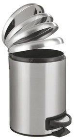 WENKO 22702100 - Coș de gunoi LEMAN 17 x 25 cm, inox satinat/negru