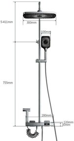 Coloana Dus ,Gri Mat,Afisaj Lcd Temperatura Apa ,Smack, Esn05Gri