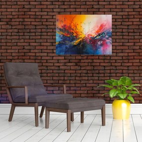 Tablou pe sticlă - Abstracție de culoare (70x50 cm)