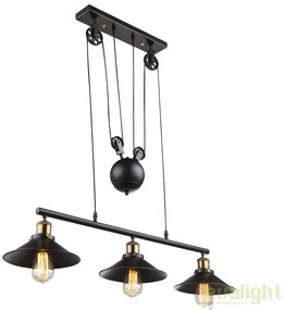 Lustra VINTAGE design deosebit cu inaltime reglabila LENIUS III 15053-3 GL