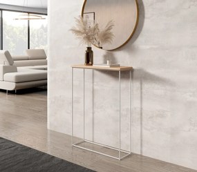 Consolă hol, 60x20x80 cm Sili 1, ADRK Furniture (Culoare: Auriu / Alb)