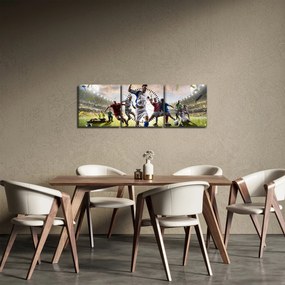 Tablou - Fotbal (cu ceas) (90x30 cm)