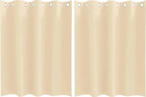 vidaXL Perdele Opaque cu Inel 2 pcs Crem 140 x 140 cm Poliester