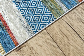 ANDRE 35950 covor lavabil Linii, geometric anti-alunecare - albastru / galben