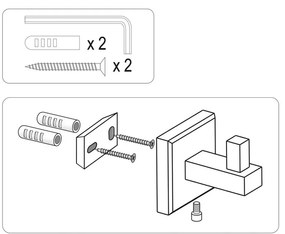 Cârlig pentru halate de baie Fala Quad Chrome, 4 x4 x 4,5 cm