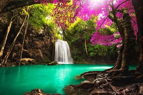 Fotografie Waterfall in autumn forest, Busakorn Pongparnit