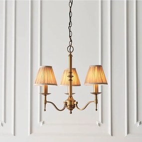 Endon 63628 - Candelabru suspendat cu lanț STANFORD 3xE14/40W/230V alamă/bej