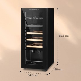 Bovella 18 Duo+, frigider de vin cu două zone, 50l, 18 sticle, ușă de sticlă