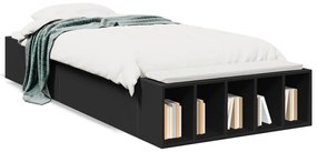 3280609 vidaXL Cadru de pat, negru, 90x200 cm, lemn prelucrat