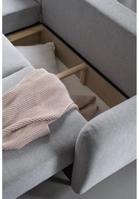 Colțar extensibil cu șezlong pe partea stângă Miuform Scandic Lagom, gri deschis