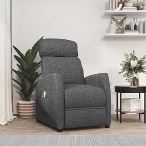3120427 vidaXL Fotoliu de masaj cu ridicare, gri închis, textil
