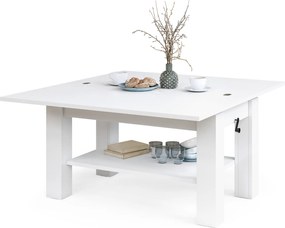 Mazzoni BRAWO Alb - MĂSUȚĂ DE CAFEA CU BLAT EXTENSIBIL ȘI RIDICABIL MASĂ CU RAFT