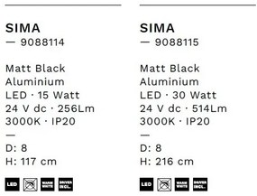 Aplica LED ambientala stil minimalist SIMA 117cm