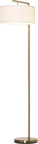 Lampa de podea moderna HOMCOM din metal si cu abajur din material textil, lampa de lectura E27 dimensiune 47x37x153 cm, culoare auriu si alb
