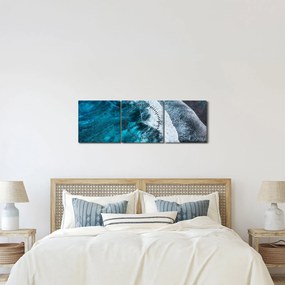Tablou - Valuri pe mare (cu ceas) (90x30 cm)