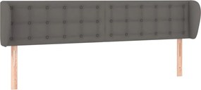 vidaXL Tăblie de pat cu aripioare gri 183x23x78/88 cm piele ecologică