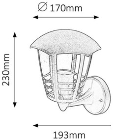 Rabalux 8618 - Corp de iluminat perete exterior MARSEILLE 1xE27/60W/230V