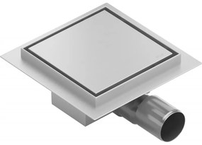 Mexen Flat scurgere de podea pătrată 12 x 12 cm, Crom - 1010012