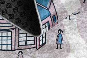 BAMBINO 61560 covor lavabil Oraș, străzi pentru copii anti-alunecare - bej / albastru