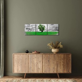 Tablou - O bucată de natură în oraș (cu ceas) (90x30 cm)