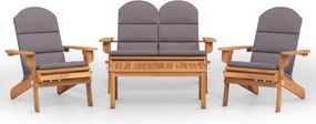 vidaXL Set mobilier de grădină Adirondack, 4 piese, lemn masiv acacia
