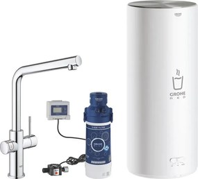 Baterie bucatarie Grohe Red Duo crom pipa tip L si boiler marimea L