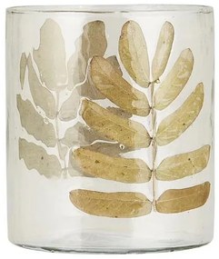 IB Laursen Sfesnic din sticla cu decor din alama, TEALIGHT LEAVES