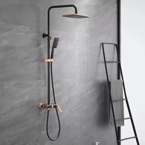 Coloană de Duș Model 10010H-M Negru cu Accente Roz-Gold – Stil Contemporan și Funcționalitate Premium
