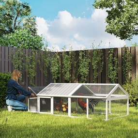 PawHut Coteț din Lemn pentru Găini cu Cuib și Acoperiș Rabatabil, pentru 4-8 Păsări | Aosom Romania