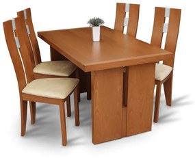 Scaun lemn, cireş/material bej, BONA NEW