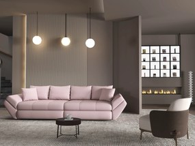 Canapea extensibilă dumonde cu ladă de depozitare si sezut confortabil din spuma high-density, Loana Enjoy Roz 300x100 cm