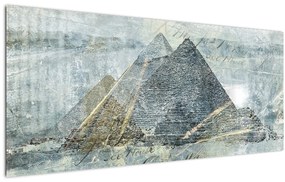Tablou - Piramide în filtru albastru (120x50 cm)