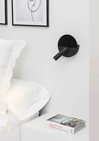 Aplica cu reader LED minimalista cu USB charger DUAS Black