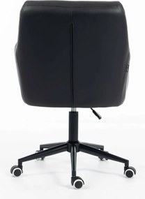 HR840K Scaun Negru Piele Ecologica cu Bază Neagră