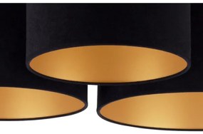 Duolla - Plafonieră ROLLER TRIO 3xE27/60W/230V negru/auriu