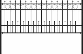 vidaXL Gard Spike Ring Negru 200 x 130 cm Oțel vopsit electrostatic