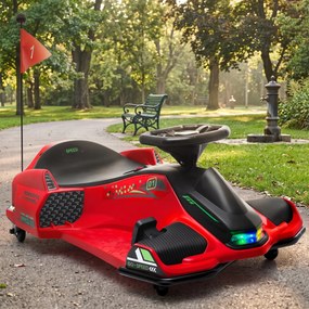 HOMCOM Kart Electric pentru Copii cu Pedale pentru Copii cu Pornire Lentă și Centură, 90x53x99 cm, Roșu | Aosom Romania