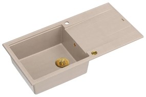 Chiuveta compozit incastrata Quadron Unique Evan 146 XL bej - auriu 100x50 cm